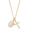 Gold over Sterling Silver Miraculous and Crucifix