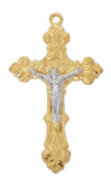 Gold over Sterling Silver Two-tone Crucifix