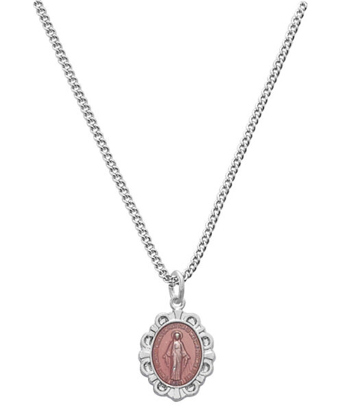 Sterling Pink Miraculous Baby Pendant Boxed