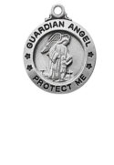 Sterling Silver Guardian Angel Pendant