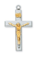 Sterling Silver Two Tone Crucifix Pendant