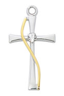 Sterling Two-Tone Cross Pendant Boxed