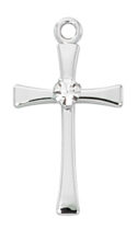 Sterling Silver Cross with Crystal Boxed