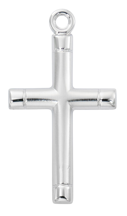 Sterling Silver Cross with Polished Tips