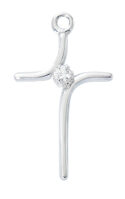 Sterling Silver curved Cross