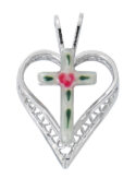 Sterling Silver Cloisonne Heart