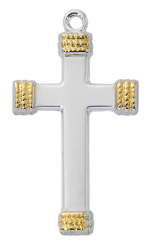 Sterling Silver Cross with Gold Tips Boxed
