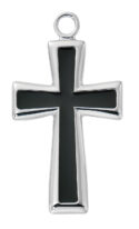 Sterling Silver Cross with Black Boxed