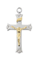 Sterling Silver Two-tone Crucifix Boxed