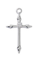 Sterling Silver Cross with stone boxed