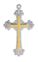 Sterling Silver two-tone Cross boxed