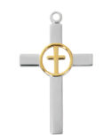 Sterling Silver Cross with Gold Cross boxed