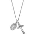 Sterling Silver Miraculous and Crucifix