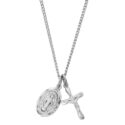 Sterling Silver Miraculous and Crucifix