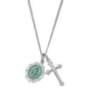 Sterling Silver Miraculous and Cross