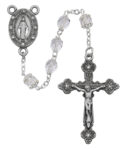 Clear Glass Rosary Boxed