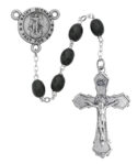 Black Wood St Michael Rosary Boxed