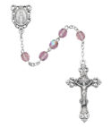 Light Lavender Glass June Rosary Boxed