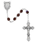 Dark Red Glass January Rosary Boxed