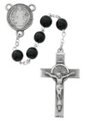 Black Wood St Benedict Rosary Boxed