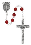 Dark Red Crystal Rosary Boxed