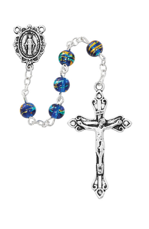 BLUE MULTI-COLOR ROSARY DELUXE GIFT BOX